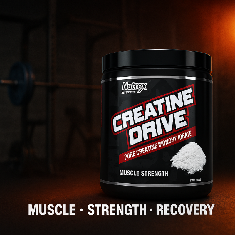 Nutrex Creatine Drive – Créatine monohydrate pure pour force, puissance et masse musculaire I FITQUEEN