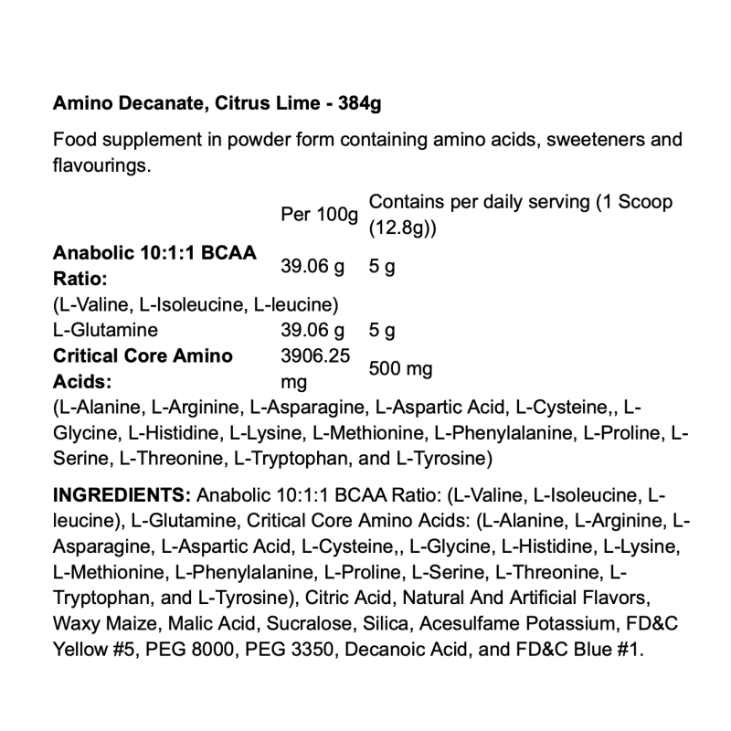 MuscleMeds Amino Decanate – Complexe complet 19 acides aminés pour performance et récupération I FITQUEEN