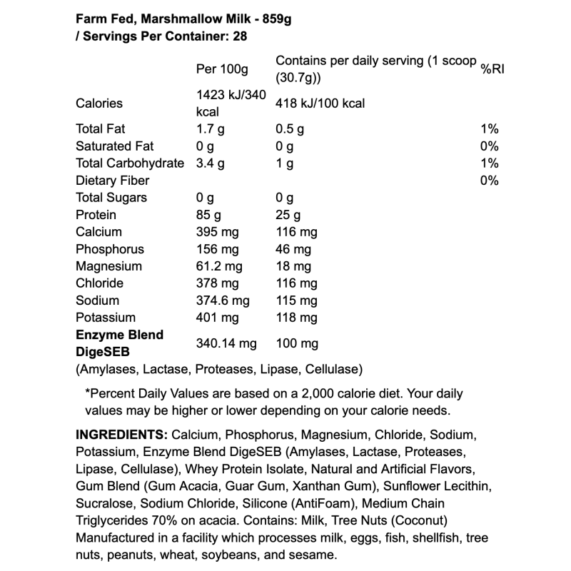 Axe & Sledge Farm Fed – Whey Isolate 100 % Grass-Fed avec enzymes digestives | FitQueen