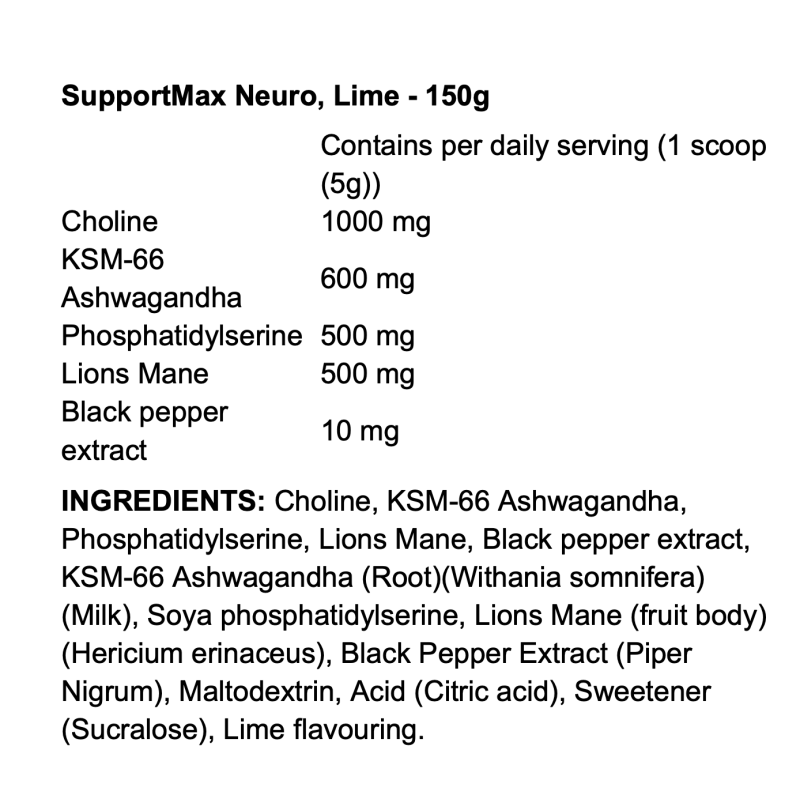 Strom Sports SupportMax Neuro – Complément cognitif et anti-stress à base d’ashwagandha et Lion’s Mane I FitQueen