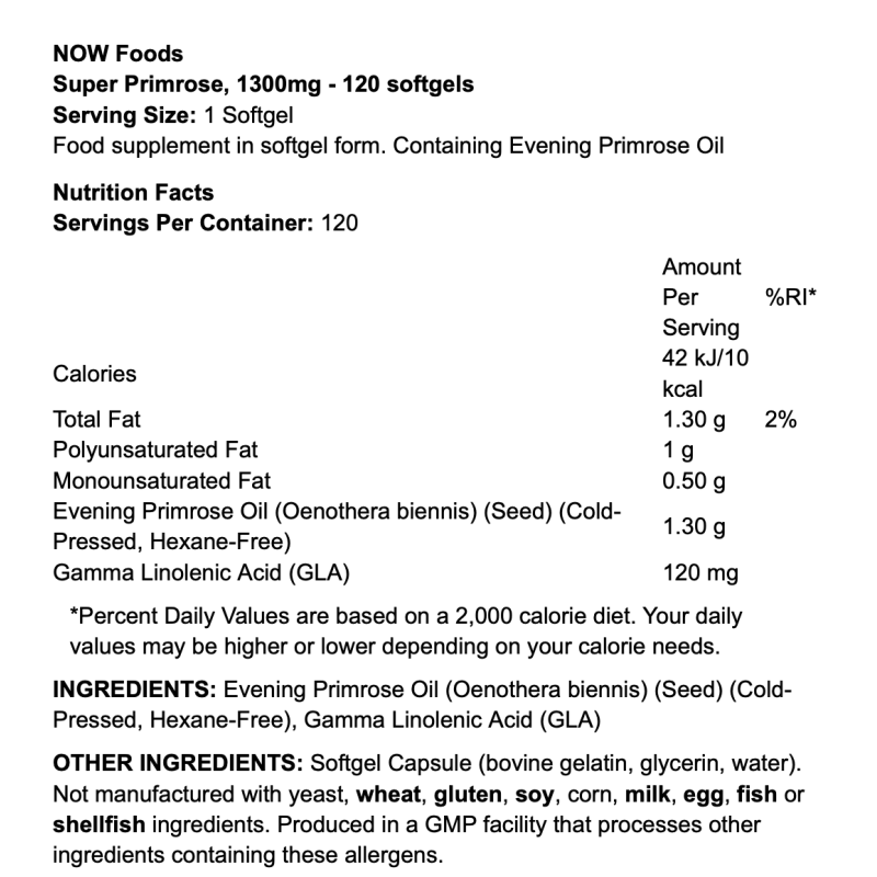 NOW Foods Super Primrose