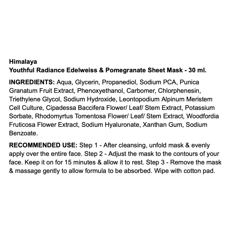 Himalaya Youthful Radiance Sheet Mask
