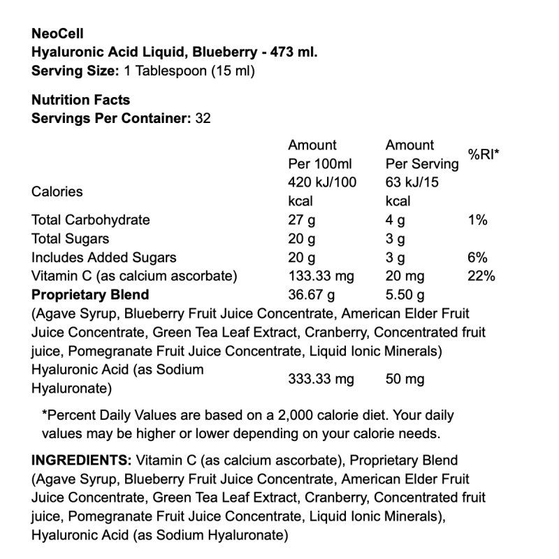 NeoCell Hyaluronic Acid Liquid