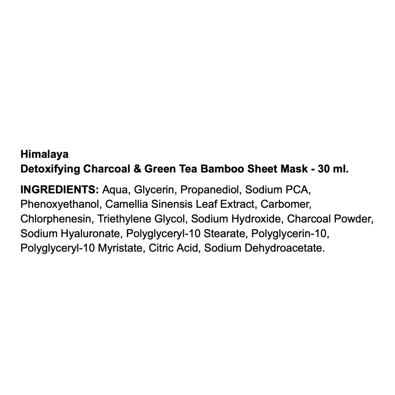 Himalaya Detoxifying Charcoal and Green Tea Bamboo Sheet Mask