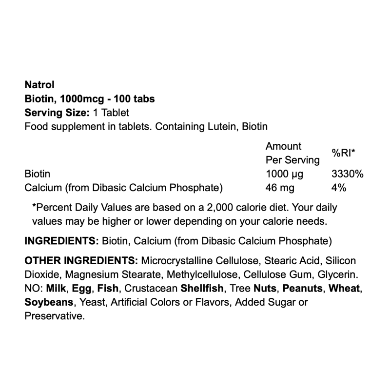 Natrol Biotin 1000mcg
