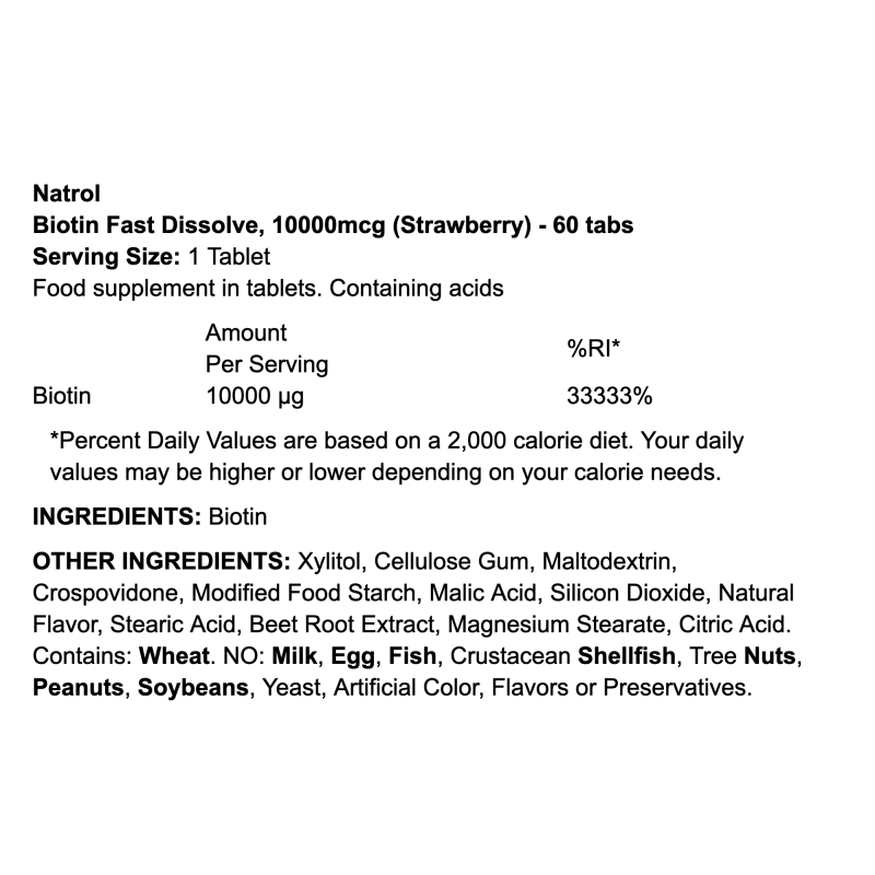 Natrol Biotin Fast Dissolve 10000mcg