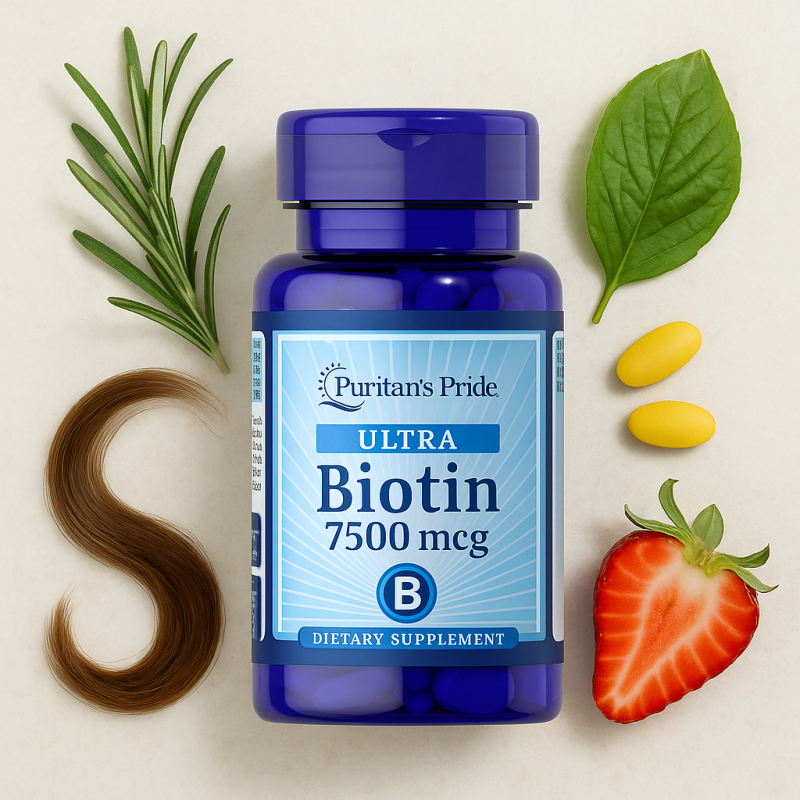 Puritan's Pride Biotin – Santé des cheveux, peau et ongles Fitqueen