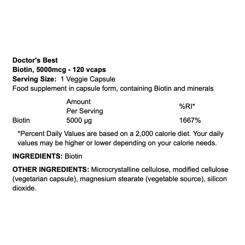 Doctor's Best Biotin 5000mcg