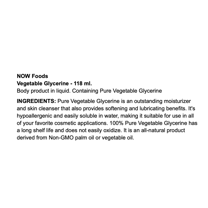 NOW Foods Vegetable Glycerine