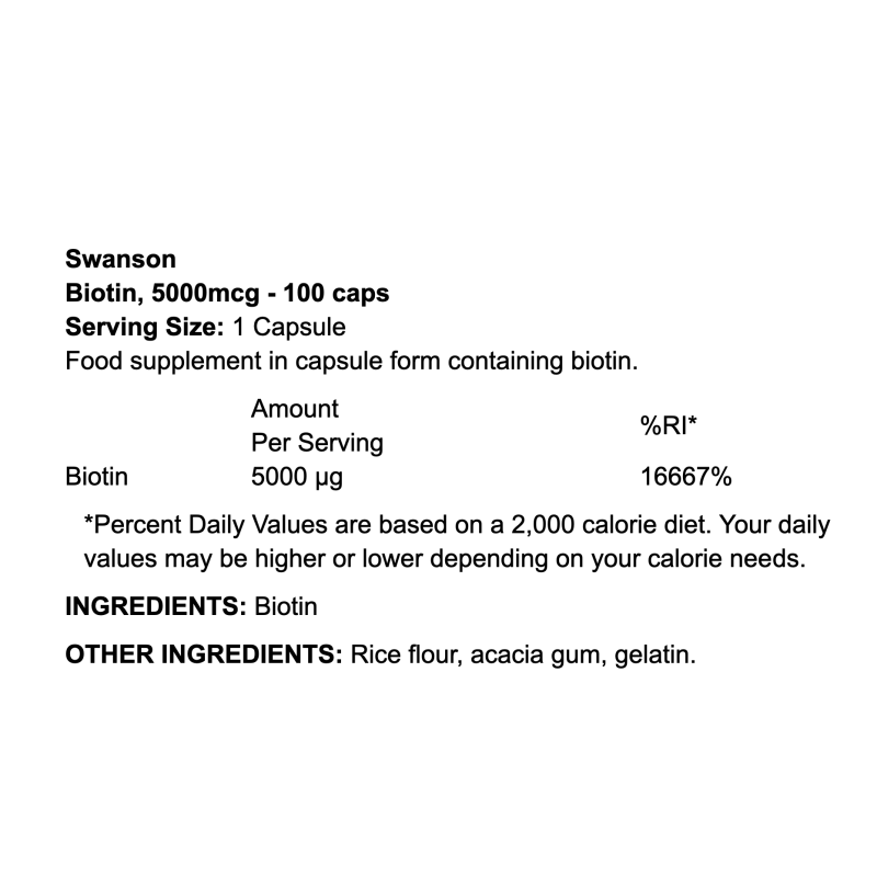 Swanson Biotin 5000mcg