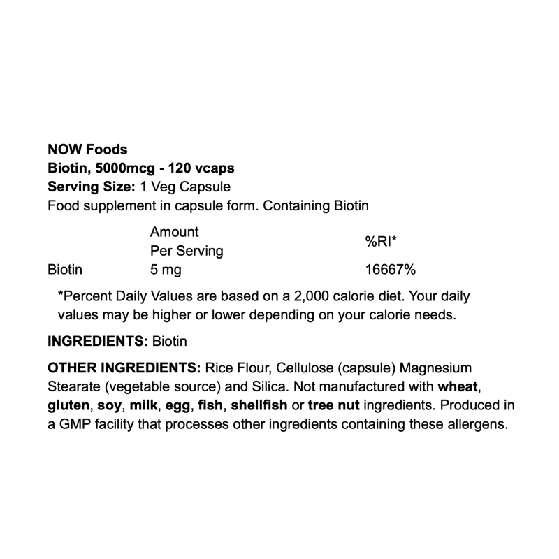 NOW Foods Biotin 5000mcg