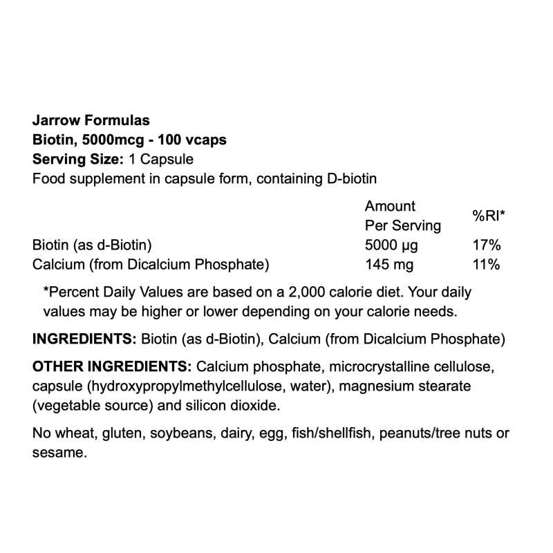 Jarrow Formulas Biotin 5000mcg