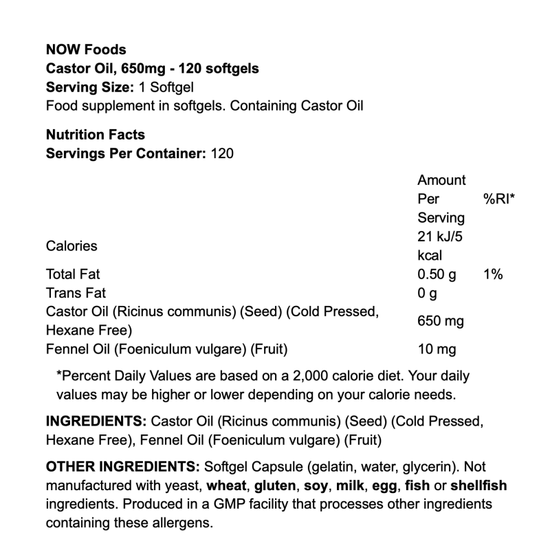 NOW Foods Castor Oil