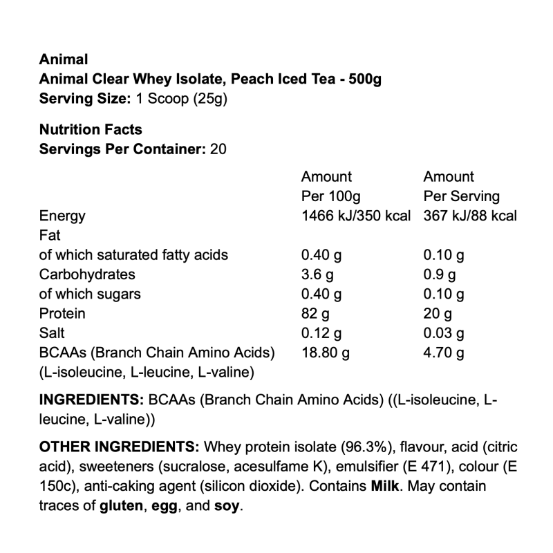 Animal Clear Whey Isolate