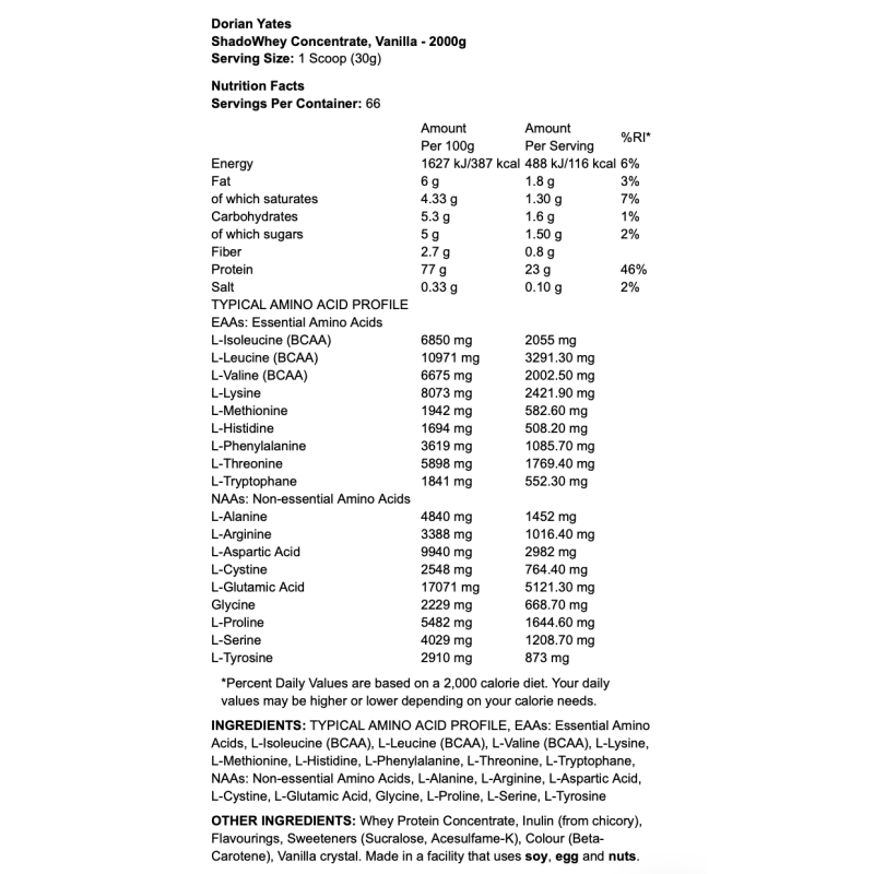 Dorian Yates ShadoWhey Concentrate