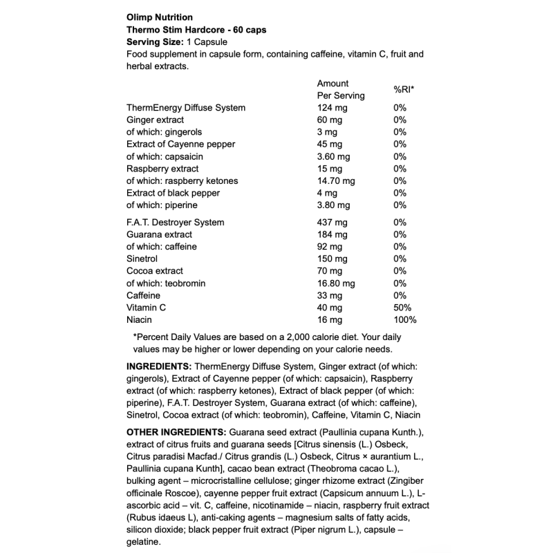 Olimp Nutrition Thermo Stim Hardcore