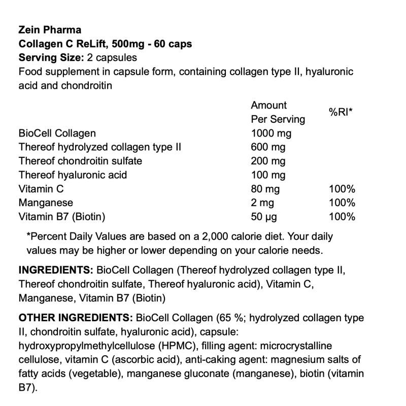 Zein Pharma Collagen C ReLift