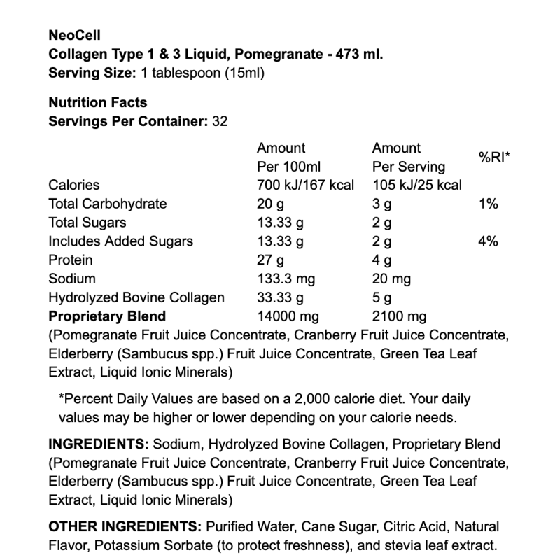 NeoCell Collagen Type 1 & 3 Liquid