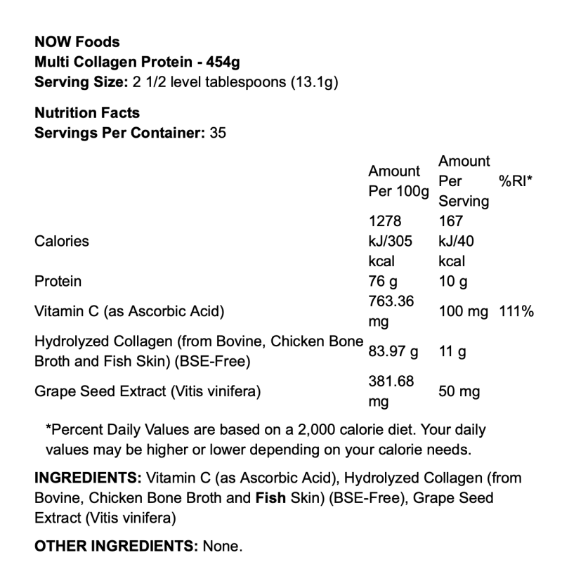 NOW Foods Multi Collagen Protein