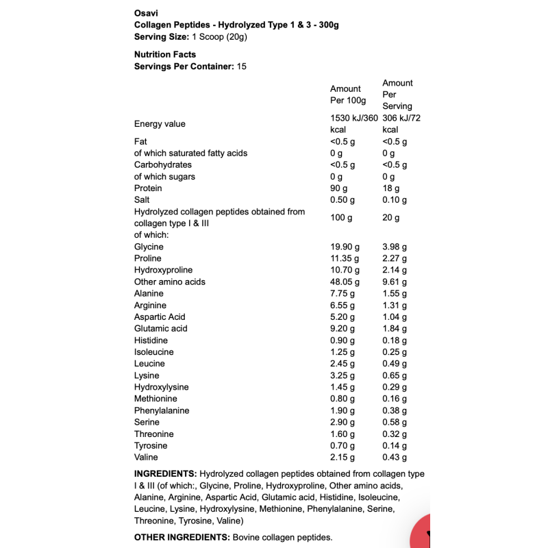 Osavi Collagen Peptides - Hydrolyzed Type 1 & 3