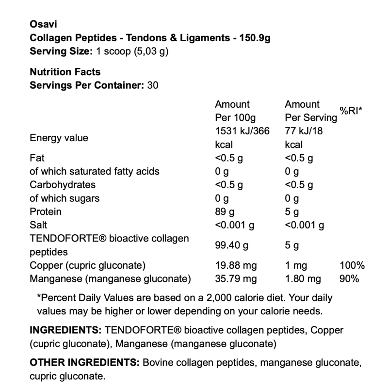 osavi Collagen Peptides - Tendons & Ligaments