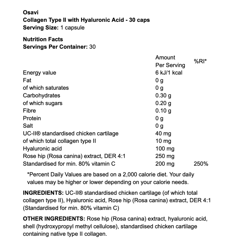 Osavi Collagen Type II with Hyaluronic Acid