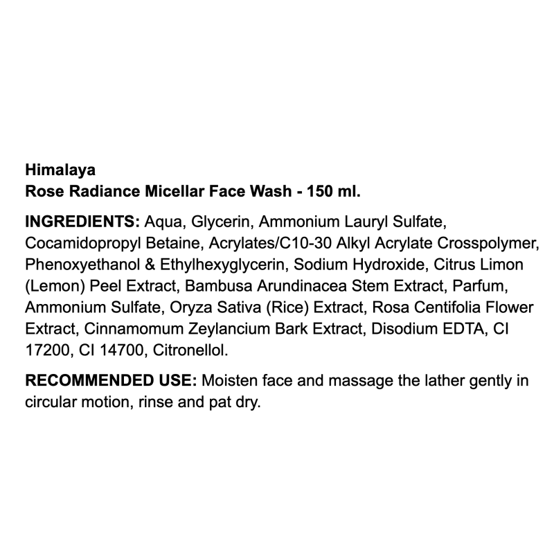 Himalaya Rose Radiance Micellar Face Wash