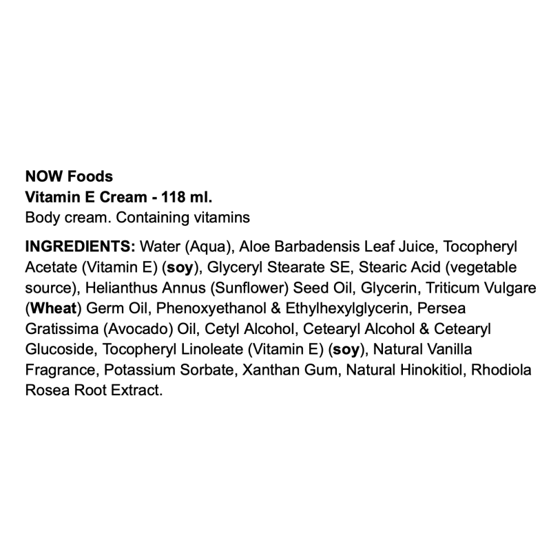 NOW Foods Vitamin E Cream