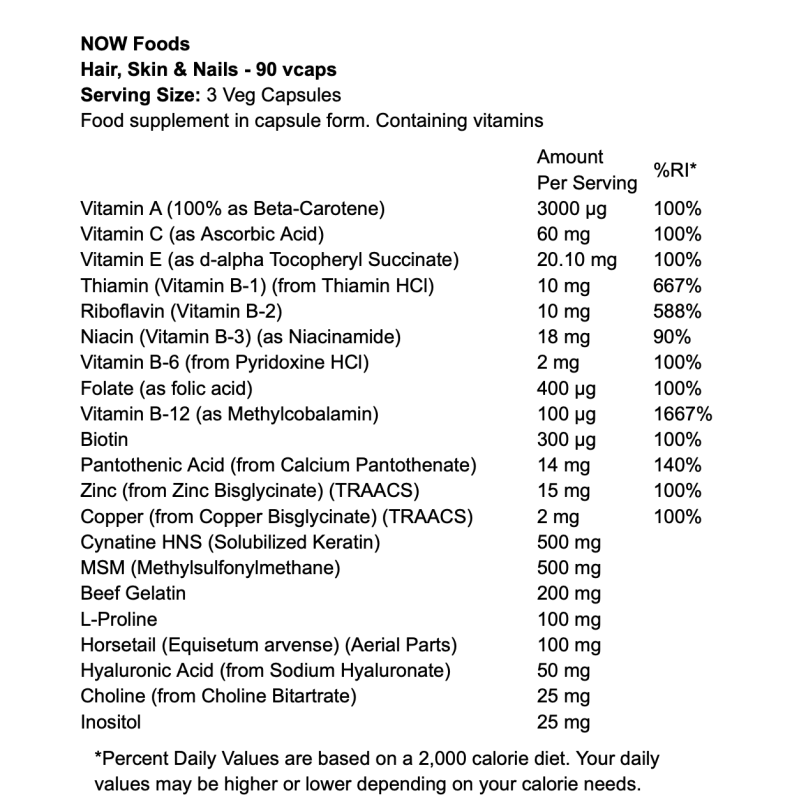 NOW Foods Hair Skin and Nails
