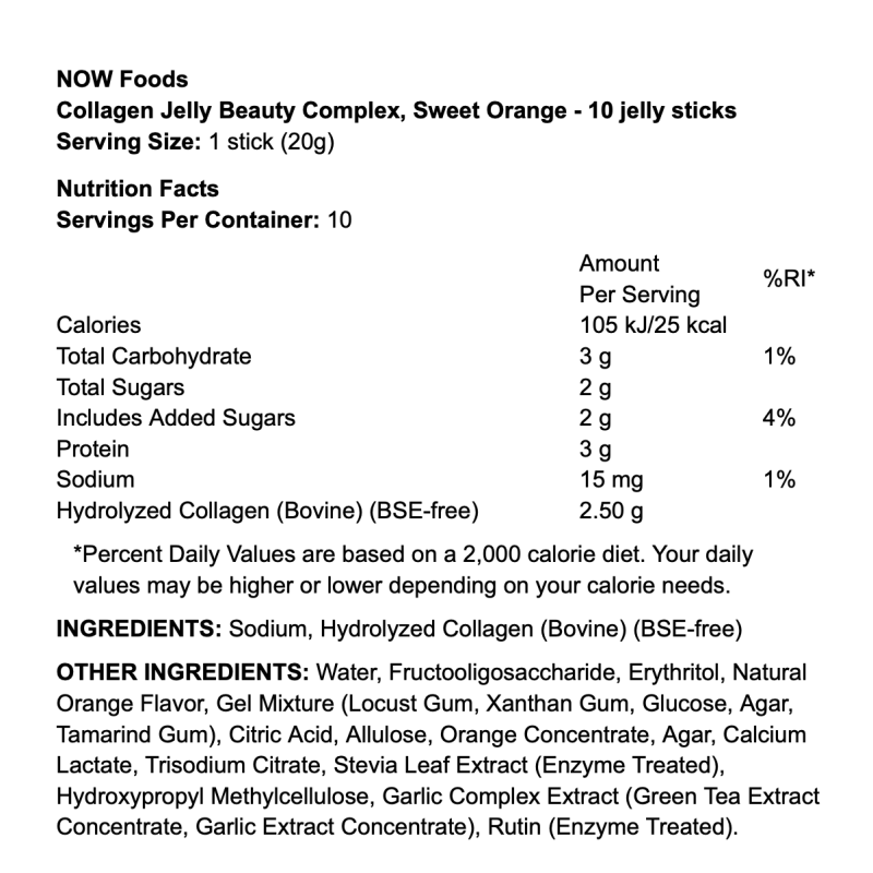 NOW Foods Collagen Jelly Beauty Complex