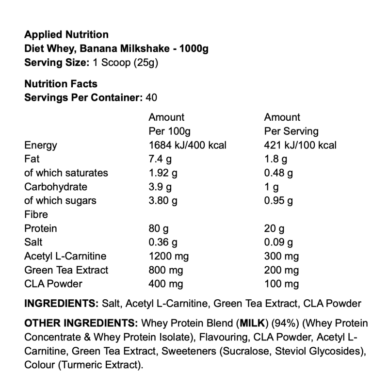 Applied Nutrition Diet Whey